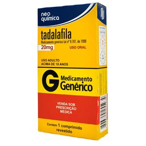 Tadalafila 20mg Genérico Neo Quimica 1 Comprimido