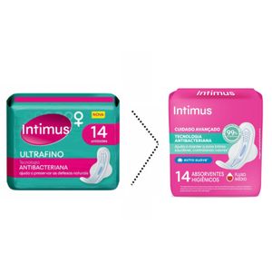 Absorvente Ultrafino Intimus Antibacteriano C/ Abas 14 Unidades
