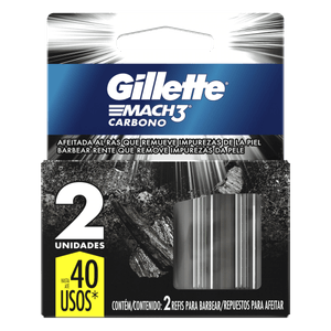 Carga para Barbeador Gillette Mach3 Carbono 2 Unidades
