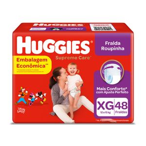 Fralda Huggies Supreme Care Roupinha Hiper Tamanho XG 48 Unidades