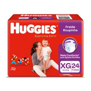 Fralda Huggies Supreme Care Roupinha Mega Tamanho XG 24 Unidades