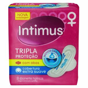 Absorvente Intimus Gel Tripla Proteção Suave Com Abas 8 Unidades