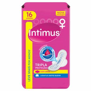 Absorvente Intimus Tripla Proteção Suave Com Abas Leve 16 Pague 14 Unidades