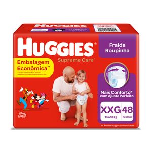 Fralda Huggies Supreme Care Roupinha Xxg Hiper 48 Unidades
