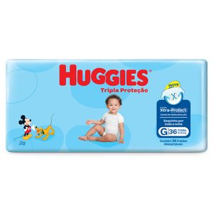 Fralda Huggies Tripla Protecao Mega G 36 Unidades