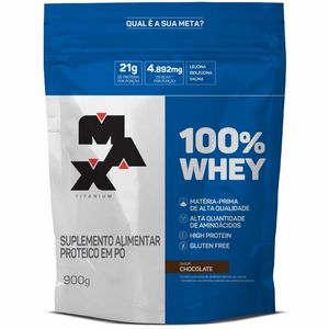 Refil Suplemento Max Titanium 100% Whey Sabor Cookies e Cream 900g