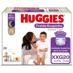 Fralda Huggies Roupinha Natural Care XXG Mega 20 Unidades