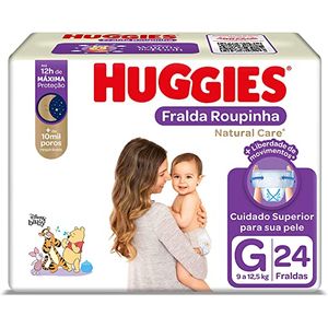 Fralda Huggies Roupinha Natural Care G Mega 24 Unidades