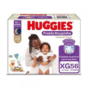 Fralda Huggies Roupinha Natural Care XG Hiper 56 Unidades