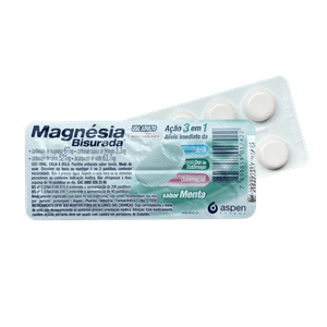 Magnésia Bisurada Sabor Menta 10 Pastilhas Mastigáveis