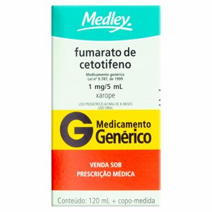 Fumarato de Cetotifeno 0,2mg/ml Xarope Genérico Medley 120ml