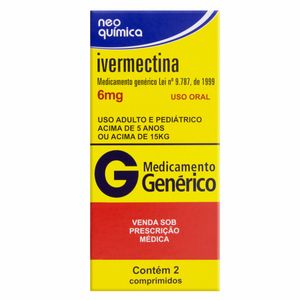Ivermectina 6mg Genérico Neo Quimica 2 Comprimidos