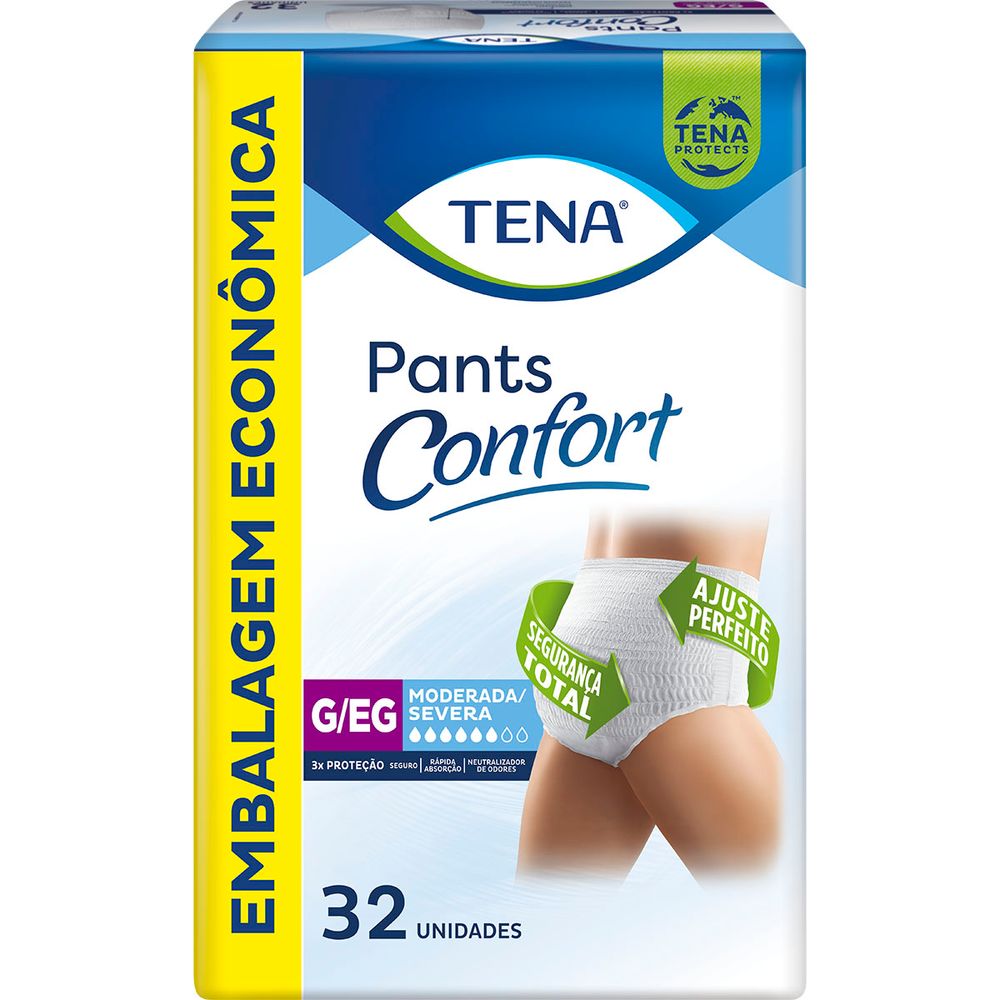 Roupa Íntima Descartável Tena Pants Confort Eco G/EG com 32