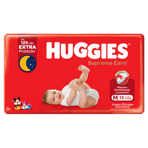 Fralda Huggies Supreme Care Hiper M 72 Unidades