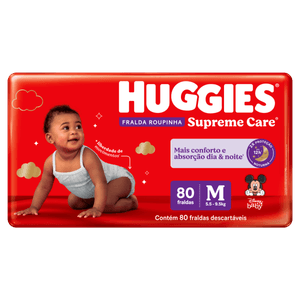 Fralda Huggies Supreme Care Bag M 80 Unidades