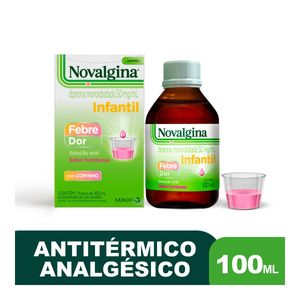 Novalgina Infantil Dipirona Monoidratada 50mg/ml Solução Oral Framboesa 100ml