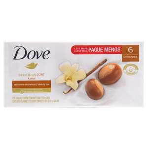 Pack Sabonete Barra Dove Manteiga de Karité e Baunilha 6 Unidades 90g