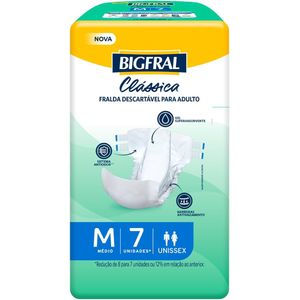 Fralda Geriátrica Bigfral Clássica Tamanho M 7 Unidades