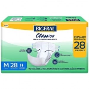 Fralda Geriátrica Bigfral Clássica Tamanho M 28 Unidades