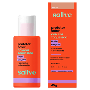 Protetor Solar Sallve Toque Seco Fps60 Cor 40 40g