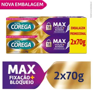 Kit Creme Corega Ultra Sem Sabor 2 Unidades 68G