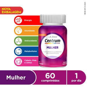 Polivitamínico Centrum Essentials Mulher de A a Zinco 60 Comprimidos
