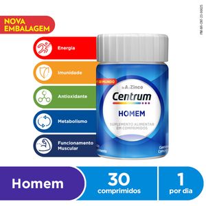Polivitamínico Centrum Essentials Homem de A A Zinco 30 Comprimidos