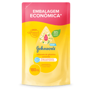 Refil Sabonete Líquido de Glicerina Camomila Johnson s Baby Cabeça aos Pés 180ml