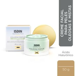 Creme Facial Isdin Hyaluronic Moisture Peles Oleosas e Mistas 50g