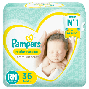 Fralda Pampers Premium Care Recém-nascido 36 Unidades