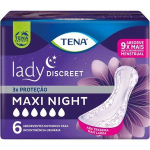 Absorvente para Incontinência Urinária Tena Lady Discreet Maxi Night 6 Unidades