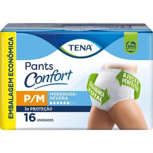 Fralda Calça Geriátrica Unissex Tena Pants Confort P/M 16 Unidades