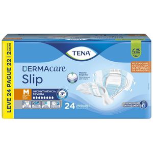 Fralda Geriátrica Tena Dermacare Slip M Unissex Leve 24 Pague 22 Unidades