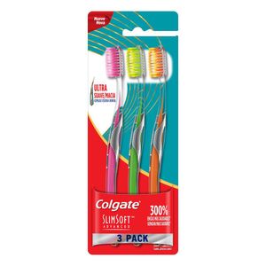 Kit Escova Dental Colgate Slim Soft Advanced 3 Unidades