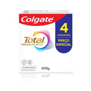 Creme Dental Colgate Total Clean Mint 90g 4 Unidades - Promo