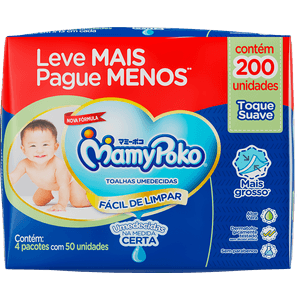 Lenco Umedecido Mamypoko Toque Suave 200x1 - Leve Mais Pague Menos