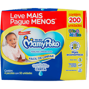 Lenco Umedecido Mamypoko  Dia&Noite 200x1 - Leve Mais Pague Menos