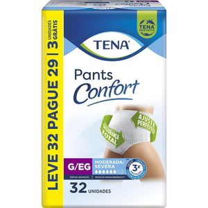 Roupa Íntima Tena Pants Confort G/EG Leve 32 Pague 29 Unidades