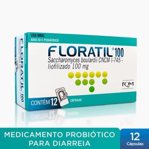 Floratil 100mg 12 Cápsulas - Medicamento Probiótico que Trata a Diarreia