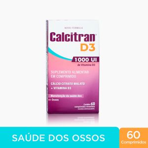 Calcitran D3 1.000UI 60 Comprimidos - Cálcio Citrato Malato com Vitamina D