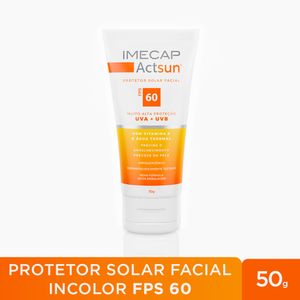 Imecap Actsun® FPS 60 50g - Protetor Solar Facial sem Cor com Ácido Hialurônico