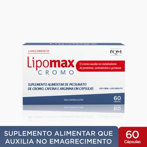 Lipomax Cromo 60 Cápsulas - Auxilia no Metabolismo de Gorduras e Carboidratos