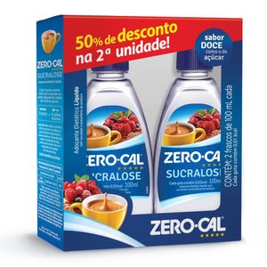Adoçante Líquido Zero Cal Sucralose 100ml 50% Desconto na 2ª Unidade