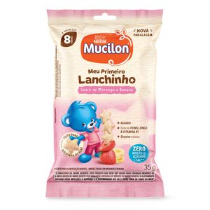 Snack Mucilon Meu Primeiro Lanchinho Sabor Morango e Banana 35g