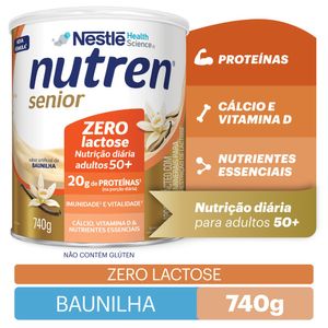Complemento Alimentar Nutren Senior Zero Lactose Baunilha 740g