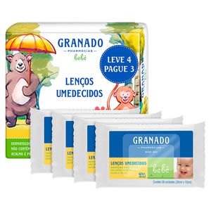 Kit de Lenços Umedecidos Granado Bebê Tradicional Leve 4 Pague 3 50 Unidades Cada
