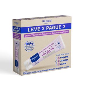 Kit Mustela Bebê Creme Vitaminado Preventivo 123 Leve 3 Pague 2 com 300ml