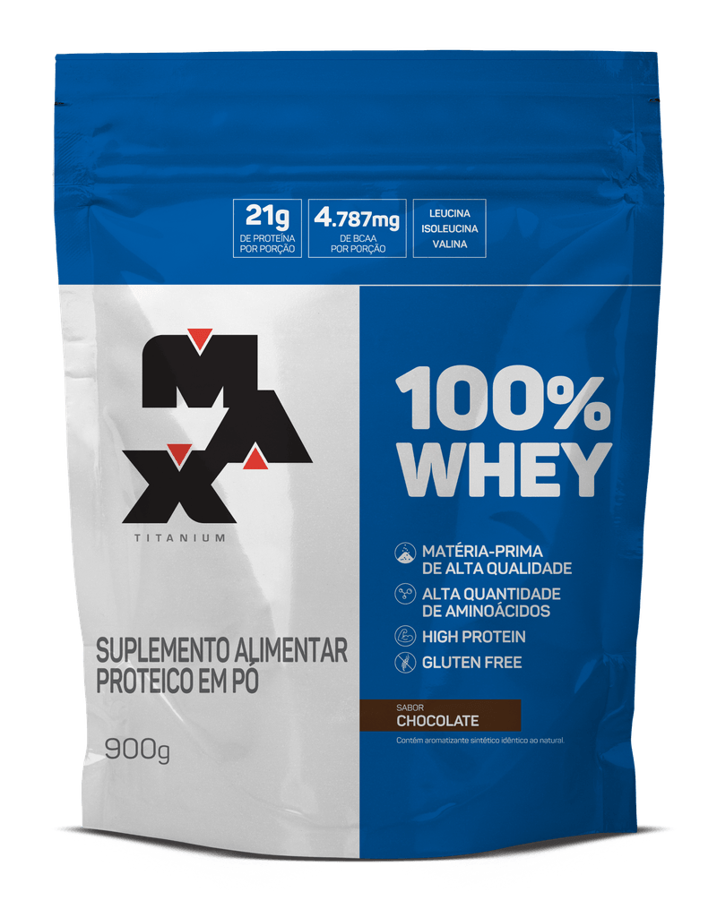 WHEY PROTEIN REFIL MAX TITANIUM 100- CHOC 900G 88765