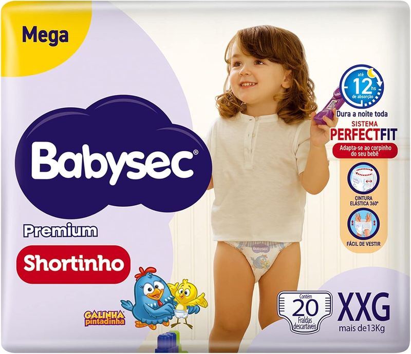 FRAL BABYSEC SHORTINHO MEGA XXG 20UN IMP 1