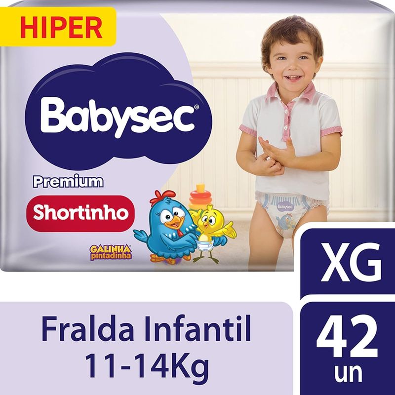 Fralda Babysec Premium Shortinho Importada Hiper XG 42 2